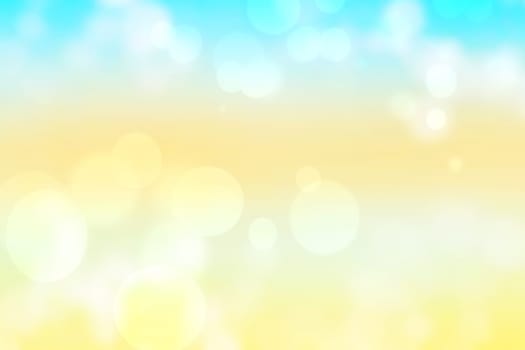 Abstract bright gradient motion spring or summer landscape texture background with natural gold yellow bokeh lights and blue bright sunny sky. Beautiful backdrop with space for design.