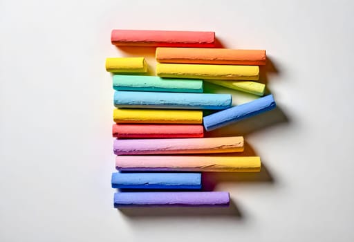 AI generated of colorful chalk letters on white background