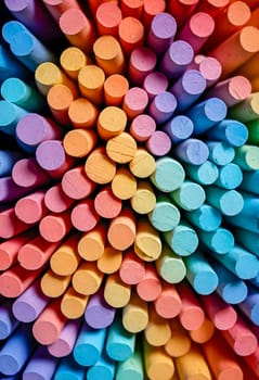 AI generated of a stack of colorful chalk sticks with different colors