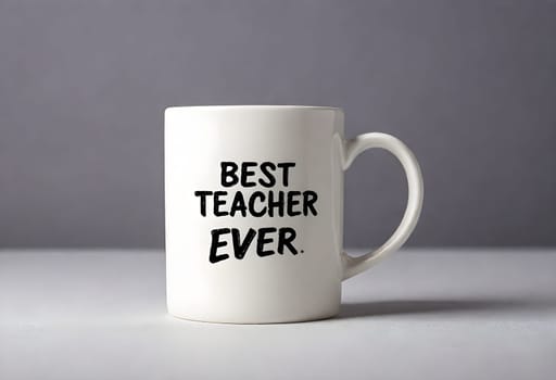 AI generated of a white mug on the table with the best teacher ever