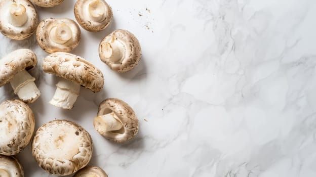 A variety of mushrooms of different shapes, sizes, and colors are arranged neatly on top of a wooden table, creating a visually interesting display.