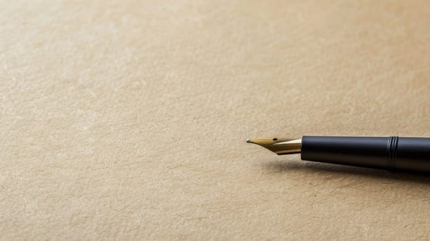 A pen lies still on a plain piece of paper, creating a simple yet essential writing tool in an office or study setting. The pen appears ready to be used for jotting notes or drafting ideas.