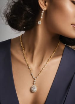 Diamond jewelry luxury and fashion jewelry. ai generative.