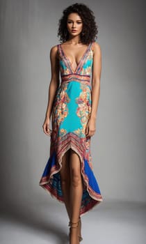 mini dress with low neckline on a mannequin. ai generative.