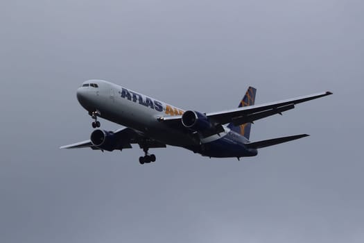 Kaiserslautern, Germany August 15, 2019: an Atlas Air Boeing approaching Ramstein Air Base