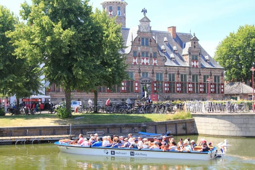 Middelburg, Netherlands July 04, 2019: is a city and municipality in the south-western Netherlands serving as the capital of the province of Zeeland.