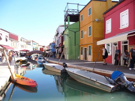 Burano, Italy October 11, 2019: Burano is an island in the Venetian Lagoon, northern Italy, near Torcello at the northern end of the lagoon