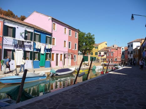 Burano, Italy October 11, 2019: Burano is an island in the Venetian Lagoon, northern Italy, near Torcello at the northern end of the lagoon