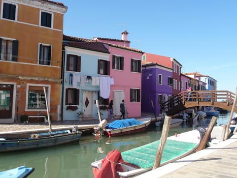 Burano, Italy October 11, 2019: Burano is an island in the Venetian Lagoon, northern Italy, near Torcello at the northern end of the lagoon