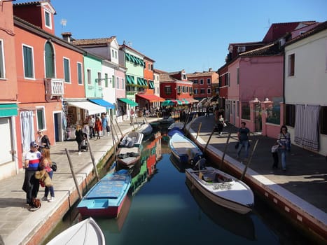 Burano, Italy October 11, 2019: Burano is an island in the Venetian Lagoon, northern Italy, near Torcello at the northern end of the lagoon