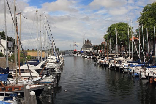 Veere, Netherlands July 6, 2019: Veere is a municipality with a population of 22,000 and a town with a population of 1,500 in the southwestern Netherlands, in the region of Walcheren in the province of Zeeland.