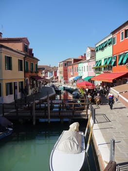 Burano, Italy October 11, 2019: Burano is an island in the Venetian Lagoon, northern Italy, near Torcello at the northern end of the lagoon