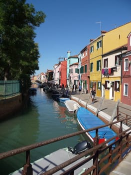 Burano, Italy October 11, 2019: Burano is an island in the Venetian Lagoon, northern Italy, near Torcello at the northern end of the lagoon