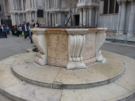 Venice, Italy October 10, 2019: the Patriarchal Cathedral Basilica of Saint Mark, commonly known as St Mark's Basilica, is the cathedral church of the Roman Catholic Archdiocese of Venice, northern Italy.