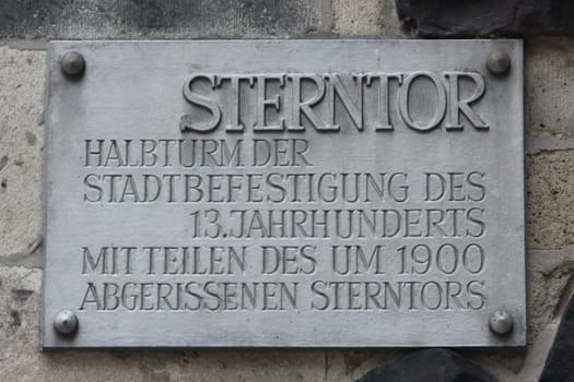 The original Sterntor in Bonn was built around 1244 at the end of Sternstrasse and was part of the medieval city fortifications.