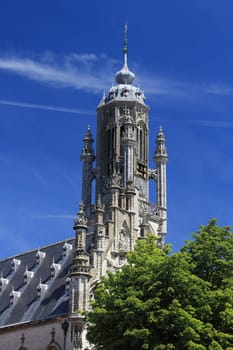 The Town Hall of Middelburg, Netherlands blue Sky in Background