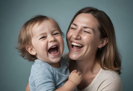 AI generated of a woman and a child laughing together