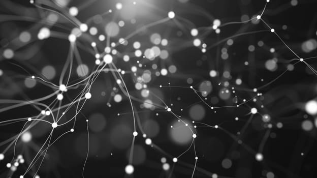 Explore the intricate web of the neuro system as dots of light converge, forming vital connections in the brain's vast network. This mesmerizing photograph captures the essence of connectivity, where each illuminated node represents a crucial link in the complex architecture of cognition and consciousness.