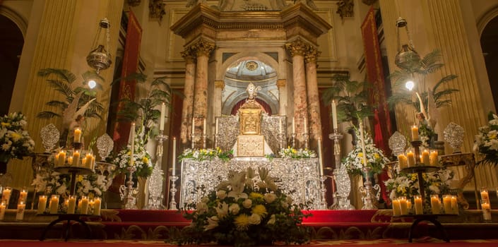 Pamplona, Spain - March 3rd, 2024: Chapel of San Fermin at San Lorenzo Church, Pamplona, Navarra, Spain