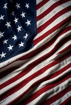 AI generated of a close up of an american flag that has stars on it