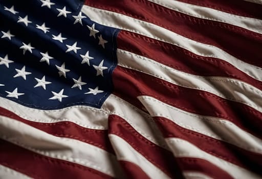 AI generated of an american flag with stars and stripes is shown in the background