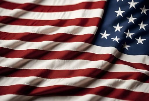 AI generated of a close up of an american flag with stars and stripes