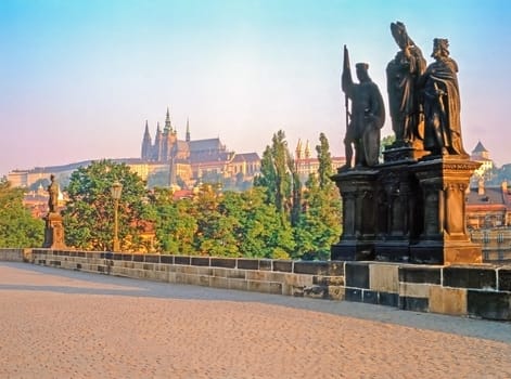 Charles bridge and Prague Castle