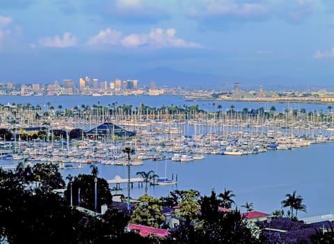 Downtown Sand Diego with Shelter Island, California