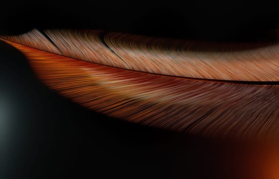 Digital Rendering Beautiful Feather in Soft Light