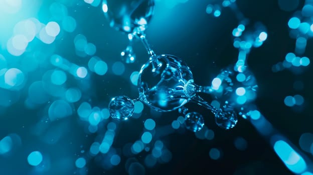 Science background with molecules and atoms. Abstract structure for Science or medical background. AI generated