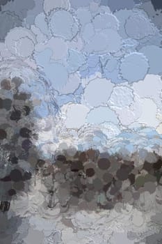 Digital Illustration Snow and Trees Scenery