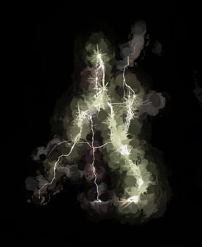 Digital Illustration Christmas Lights Electric Background