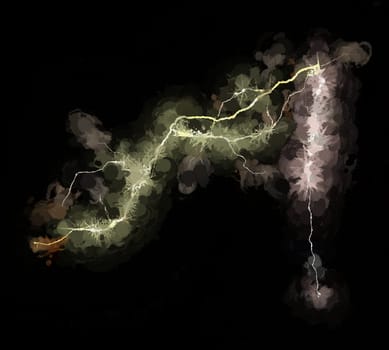 Digital Illustration Christmas Lights Electric Background