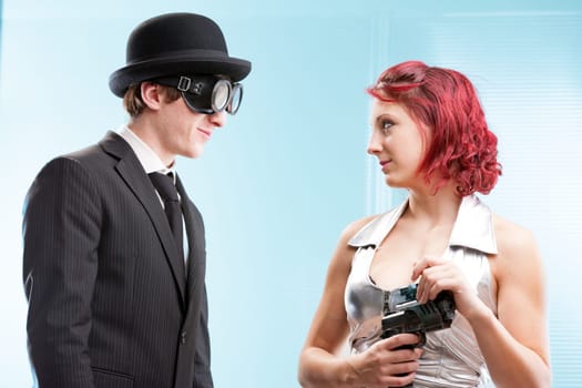 Steampunk spies, lovers in a twisted tale of passion and duty. An intense, bloody struggle ensues