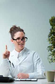 Skeptically attentive, the woman in the white coat doesn't belittle your insights. Her critical acumen, informed by vast scientific studies, poses counterarguments. Partnership will bring clarity and