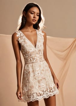 mini dress with low neckline on a mannequin. ai generative.