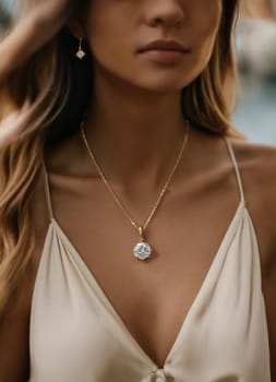 Diamond jewelry luxury and fashion jewelry. ai generative.