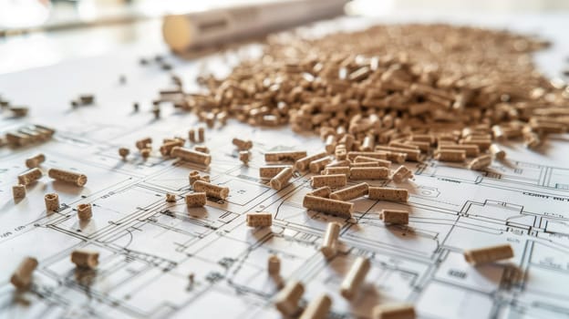 Explore the renewable energy landscape with this stock photo showcasing wood pellets, a clean and regenerative source of biofuel. Modern and eco-friendly, these pellets represent a sustainable solution for reducing carbon emissions and promoting a greener future.