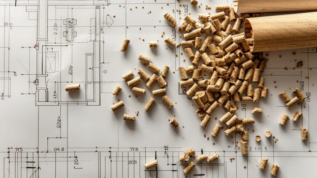 Explore the renewable energy landscape with this stock photo showcasing wood pellets, a clean and regenerative source of biofuel. Modern and eco-friendly, these pellets represent a sustainable solution for reducing carbon emissions and promoting a greener future.