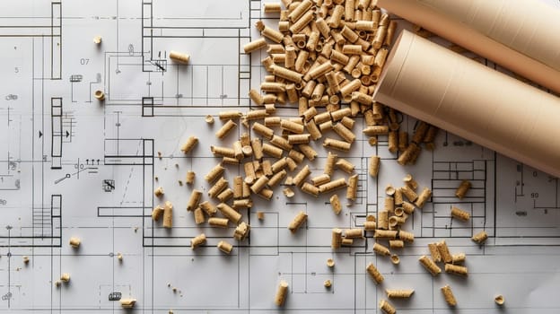 Explore the renewable energy landscape with this stock photo showcasing wood pellets, a clean and regenerative source of biofuel. Modern and eco-friendly, these pellets represent a sustainable solution for reducing carbon emissions and promoting a greener future.