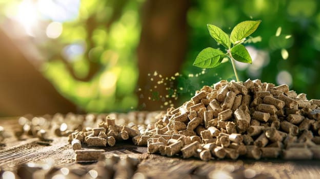 Explore the renewable energy landscape with this stock photo showcasing wood pellets, a clean and regenerative source of biofuel. Modern and eco-friendly, these pellets represent a sustainable solution for reducing carbon emissions and promoting a greener future.