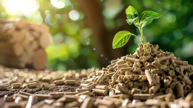 Explore the renewable energy landscape with this stock photo showcasing wood pellets, a clean and regenerative source of biofuel. Modern and eco-friendly, these pellets represent a sustainable solution for reducing carbon emissions and promoting a greener future.