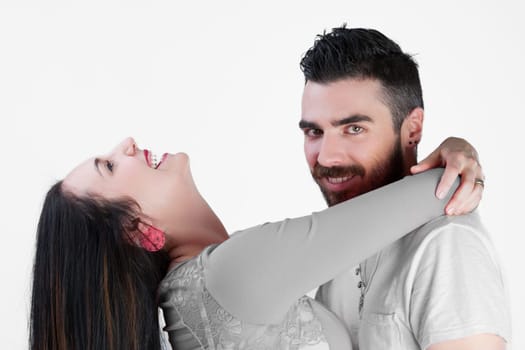 Against white, a man feels virility, embraced by a loving, joyous woman. They suggest value is self-determined, yet in relationships, worth acknowledgment inevitably involves the other