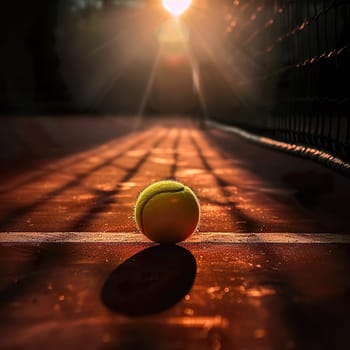 A symbolic photo for tennis with a tennis ball generated by artificial intelligence