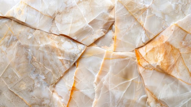 This close up view showcases the intricate patterns and texture of a marble surface. The smooth, polished finish reflects light, revealing the unique veining and color variation of the marble.