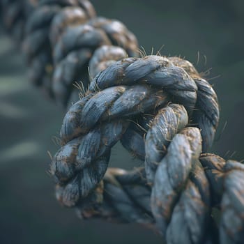 Close-up of a rope with knots generated by artificial intelligence