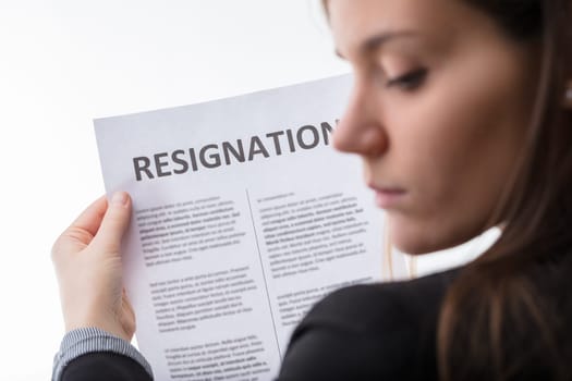 Businesswoman faces the gravity of her resignation