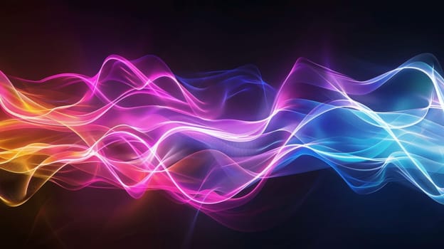 Immerse yourself in the mesmerizing dance of abstract light waves against a velvety black backdrop. Each undulating pulse creates a harmonious symphony of illumination, evoking a sense of wonder and intrigue. This captivating image invites you to explore the boundless creativity of light and shadow, where darkness becomes the canvas for radiant expression.