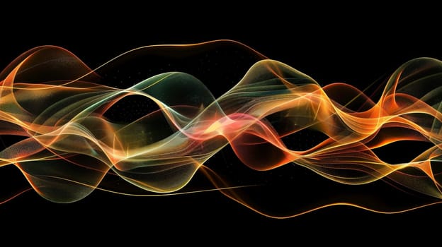 Immerse yourself in the mesmerizing dance of abstract light waves against a velvety black backdrop. Each undulating pulse creates a harmonious symphony of illumination, evoking a sense of wonder and intrigue. This captivating image invites you to explore the boundless creativity of light and shadow, where darkness becomes the canvas for radiant expression.