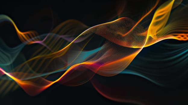 Immerse yourself in the mesmerizing dance of abstract light waves against a velvety black backdrop. Each undulating pulse creates a harmonious symphony of illumination, evoking a sense of wonder and intrigue. This captivating image invites you to explore the boundless creativity of light and shadow, where darkness becomes the canvas for radiant expression.